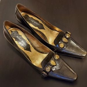 NINE WEST Dark Green Distressed Hardware Heel US 7.5 M